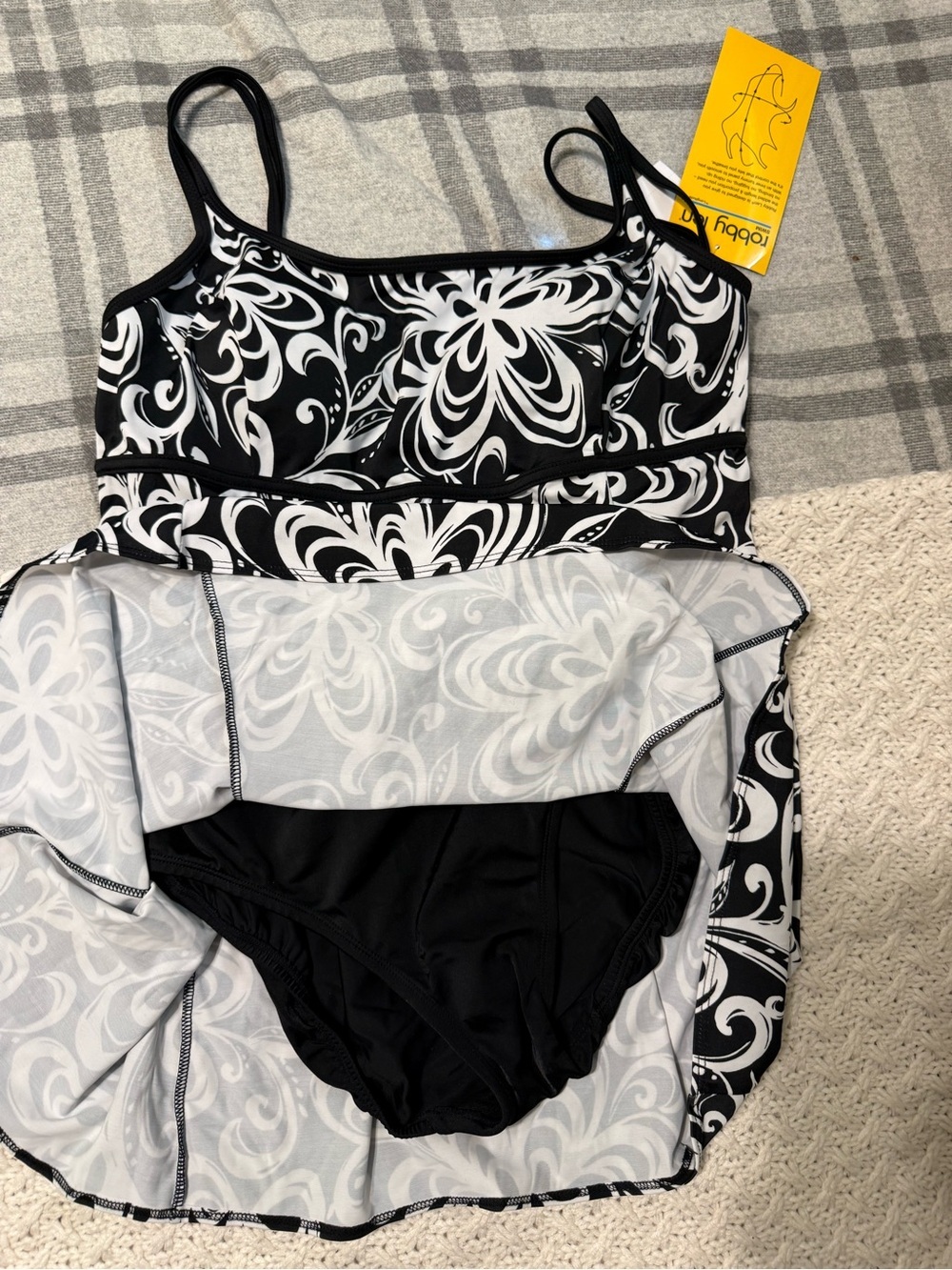 New Robby Len Colonial Paisley One Piece Tummy Shaper Swimdress size 14 - Picture 13 of 13